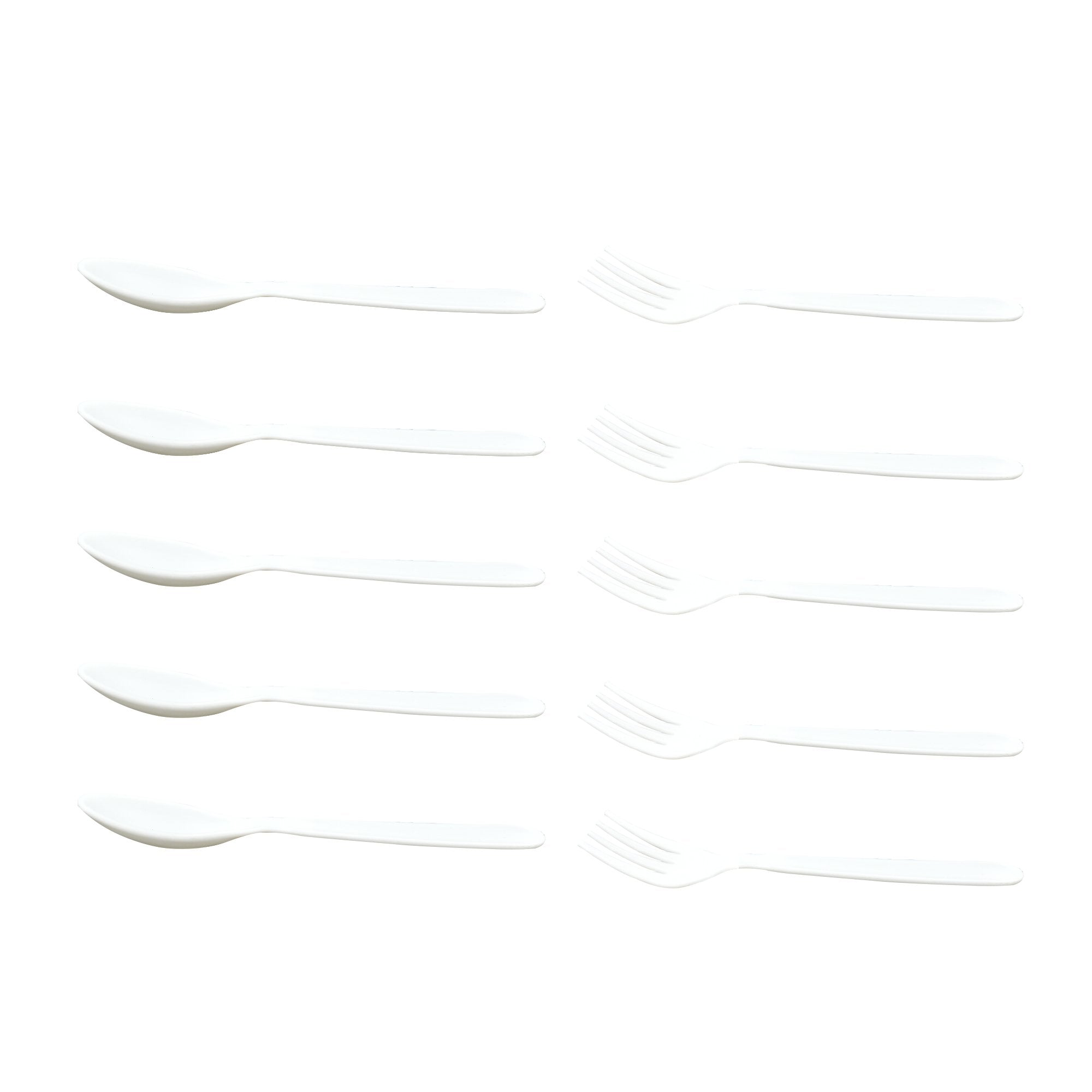 2422 Dinnerware Cutlery Premium Plastic Spoon And Fork Set - 10 pcs - SkyShopy