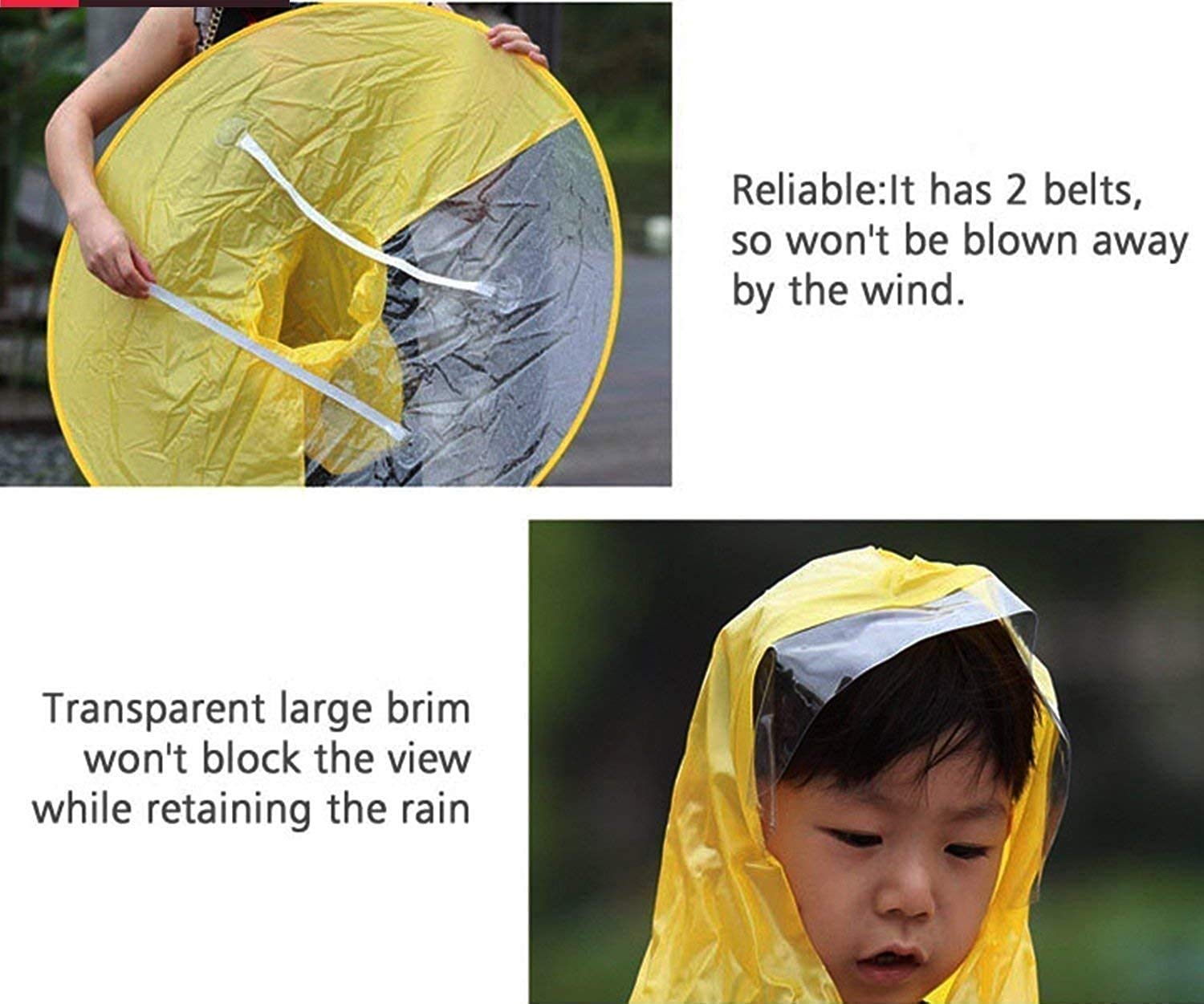 1435 Foldable Waterproof Hands Free Rain Head Wearing Umbrella Cap - SkyShopy