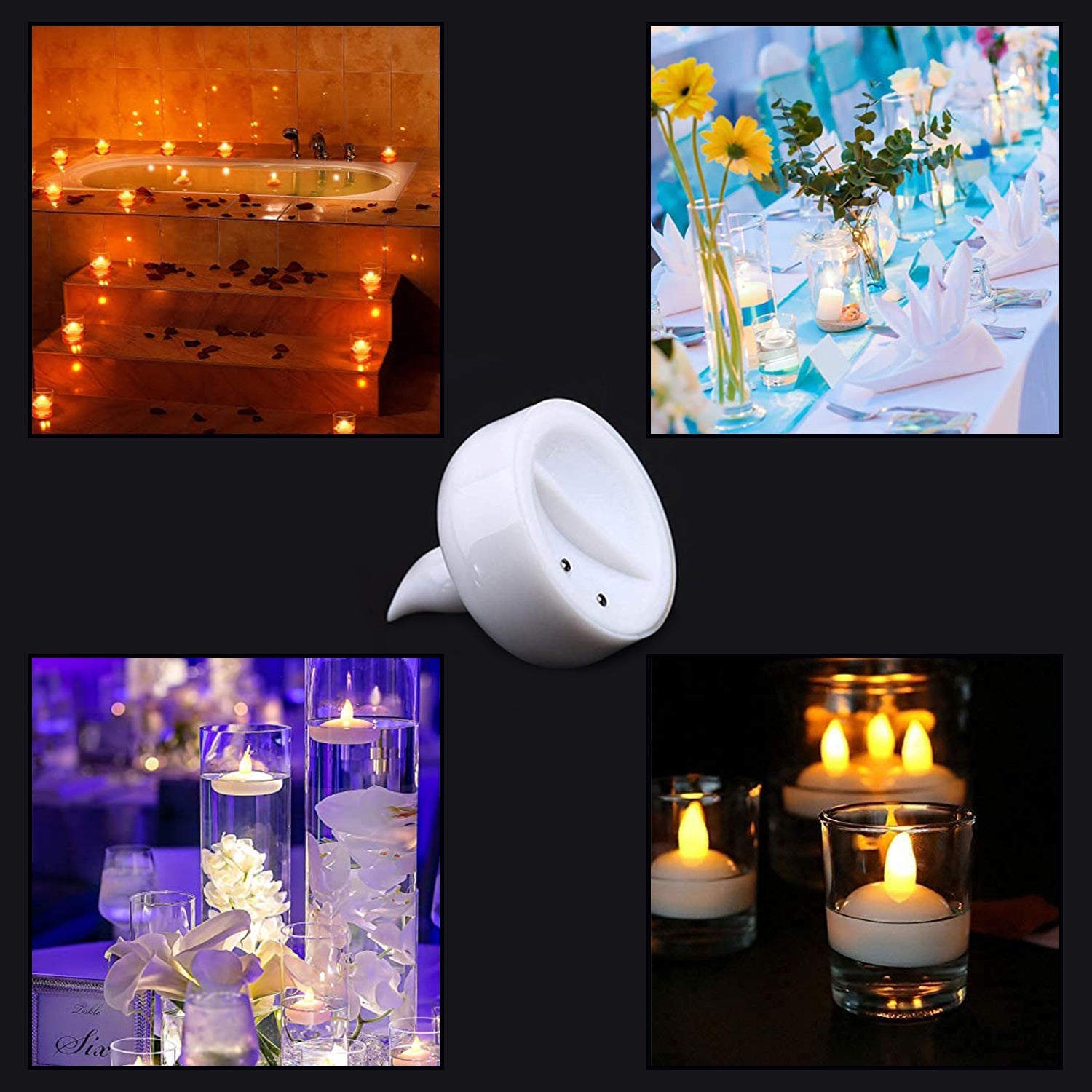 6432 Set of 24 Flameless Floating Candles Battery Operated Tea Lights Tealight Candle - Decorative, Wedding.