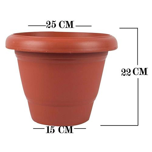 0822 Garden Heavy Plastic Planter Pot/Gamla  (Brown, Pack of 1) - SkyShopy