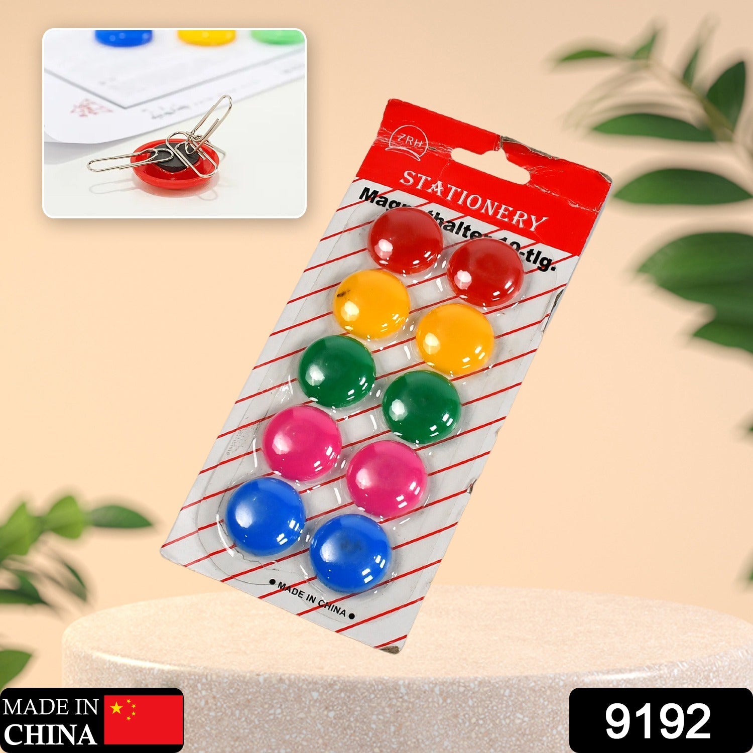 9192 Magnet Button Durable Magnetic Button Children Experiment Magnet Set || Magnet Toy Sets Round Shaped Magnet Set ( Set of 10 ) DeoDap