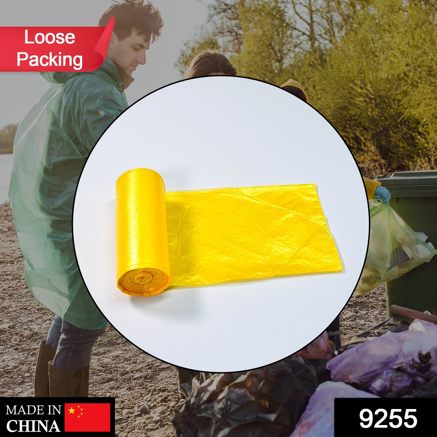 9255 1Roll Yellow Garbage Bags/Dustbin Bags/Trash Bags. DeoDap