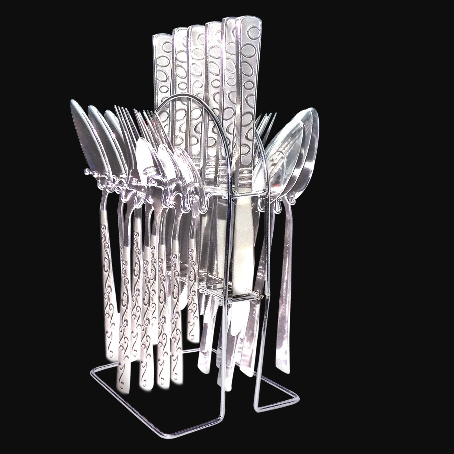 7007 Stainless Steel Stylish Cutlery Set with Spoons, Forks, Butter Knives for Stylish Dining (Set of 24 Pcs) - SkyShopy
