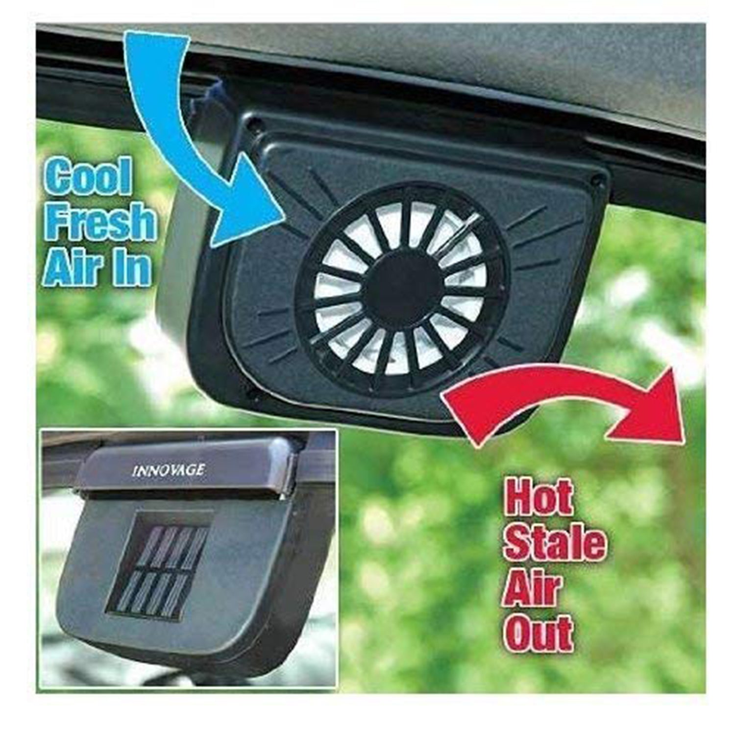 1460 Plastic Auto Cool- Solar Powered Ventilation Fan Keeps Your