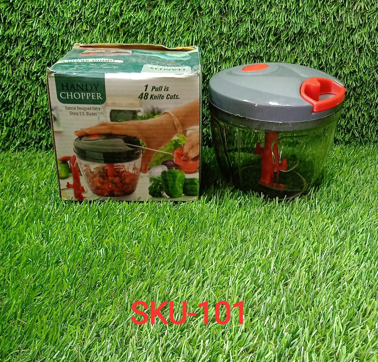 0101 Manual Stainless Steel Compact Hand Held Vegetable Chopper/Slicer (650 ml) DeoDap