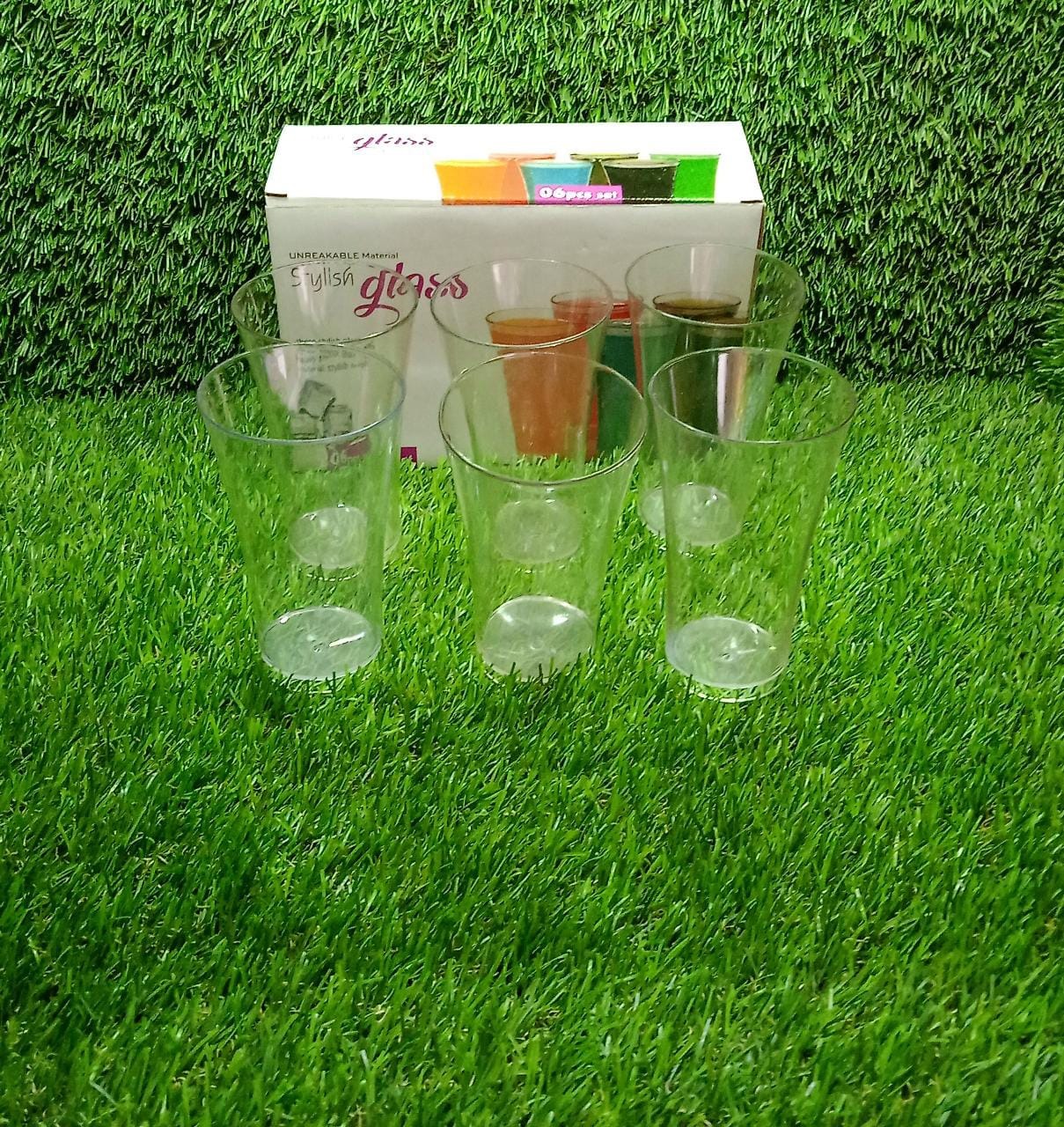 2849 Drinking Glass Juice Glass Water Glass Set of 6 Transparent Glass DeoDap