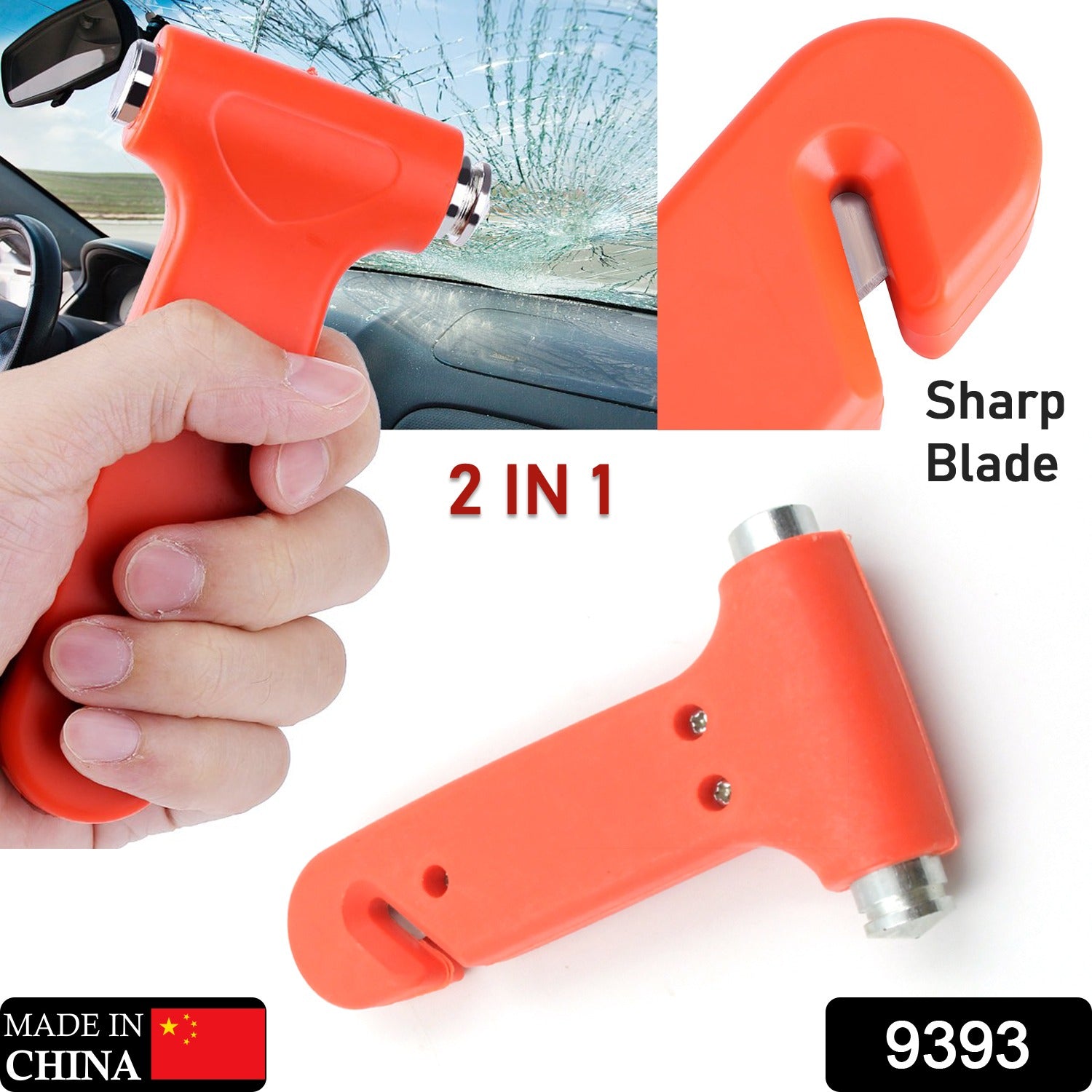 9393 Car Safety Hammer,Emergency and Rescue Tool,Car Window Breaker and  Seatbelt Cutter,Safety Hammer Emergency Rescue Tool,Car Window Breaking Seat  Belt Cutter (1 Pc) at Rs 33.00, Rajkot