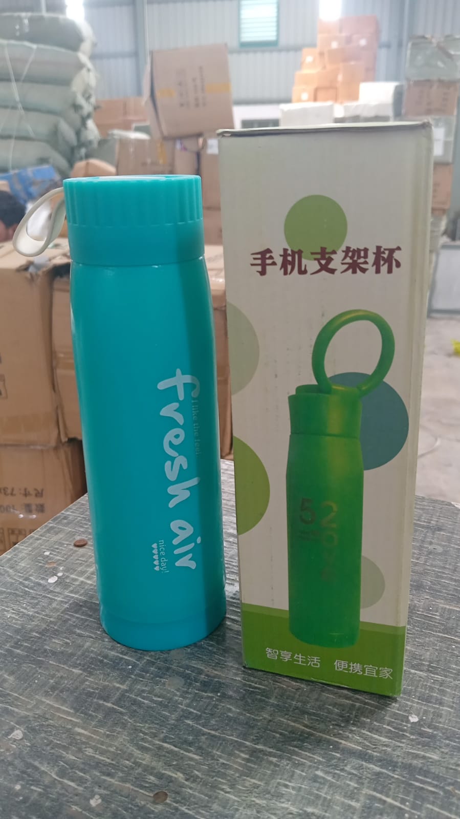 6951A PORTABLE WATER BOTTLE, CREATIVE WHEAT FRAGRANCE GLASS BOTTLE WITH MOBILE PHONE HOLDER WIDE MOUTH GLASS WATER 380ML (MOQ :- 80 PC)
