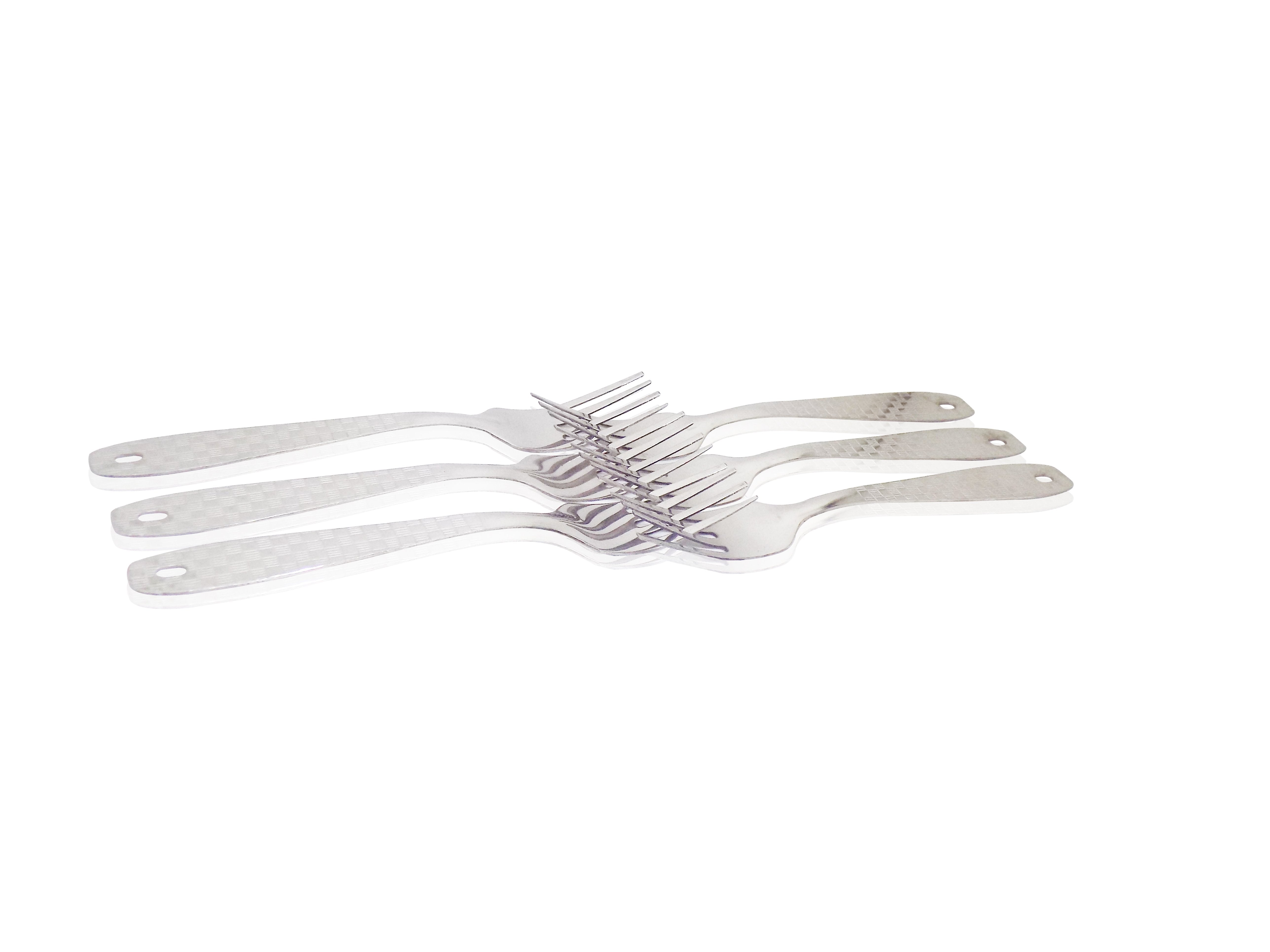 2095 Stainless Steel Cutlery Set with Stand - Pack of 24(Silver) - SkyShopy