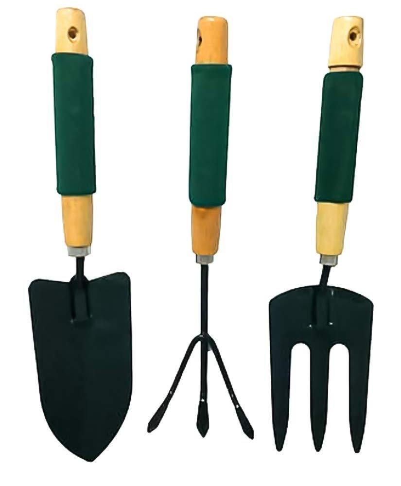 1505 Gardening Tool Wood Handle Cultivator Trowel Forks Tool Set (3 pack) - SkyShopy