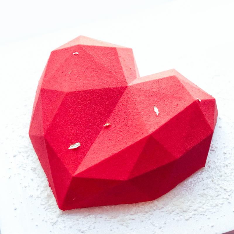 3258 Flexible Silicone 3D Diamond Heart Shape Pinata Chocolate Cake Mold - SkyShopy