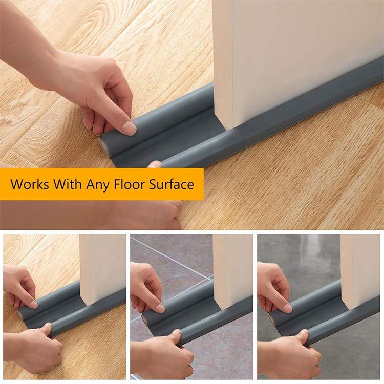 1702 Grey Twin Door Draft Stopper/Guard Protector for Doors and Windows