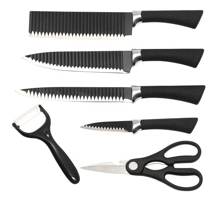 2285 Stainless Steel Knife Set With Chef Peeler And Scissor (6 Pieces) - SkyShopy