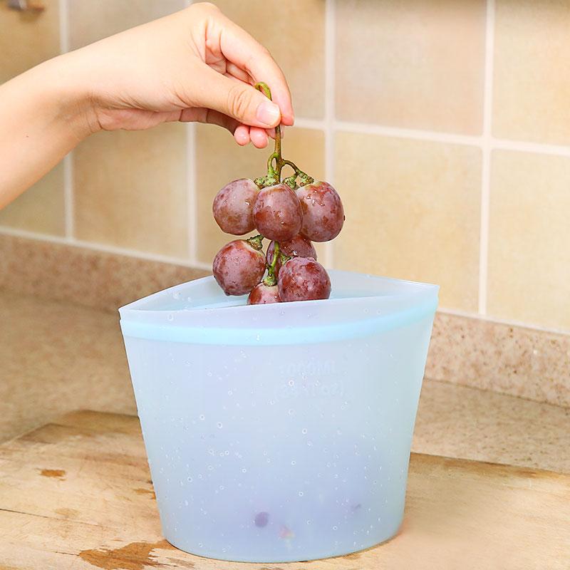 1172 Silicone Food Bag Reusable Airtight Seal Storage Container Freezer Leak-Proof (750Ml) - SkyShopy