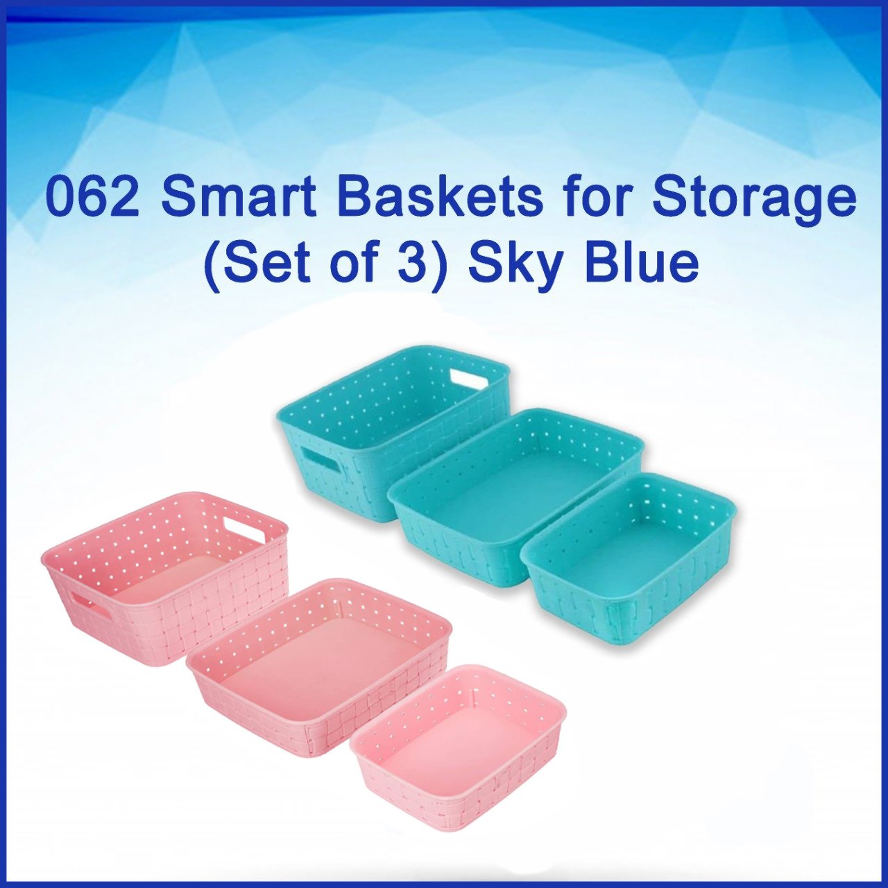 0062 Smart Baskets for Storage(Set of 3) - SkyShopy