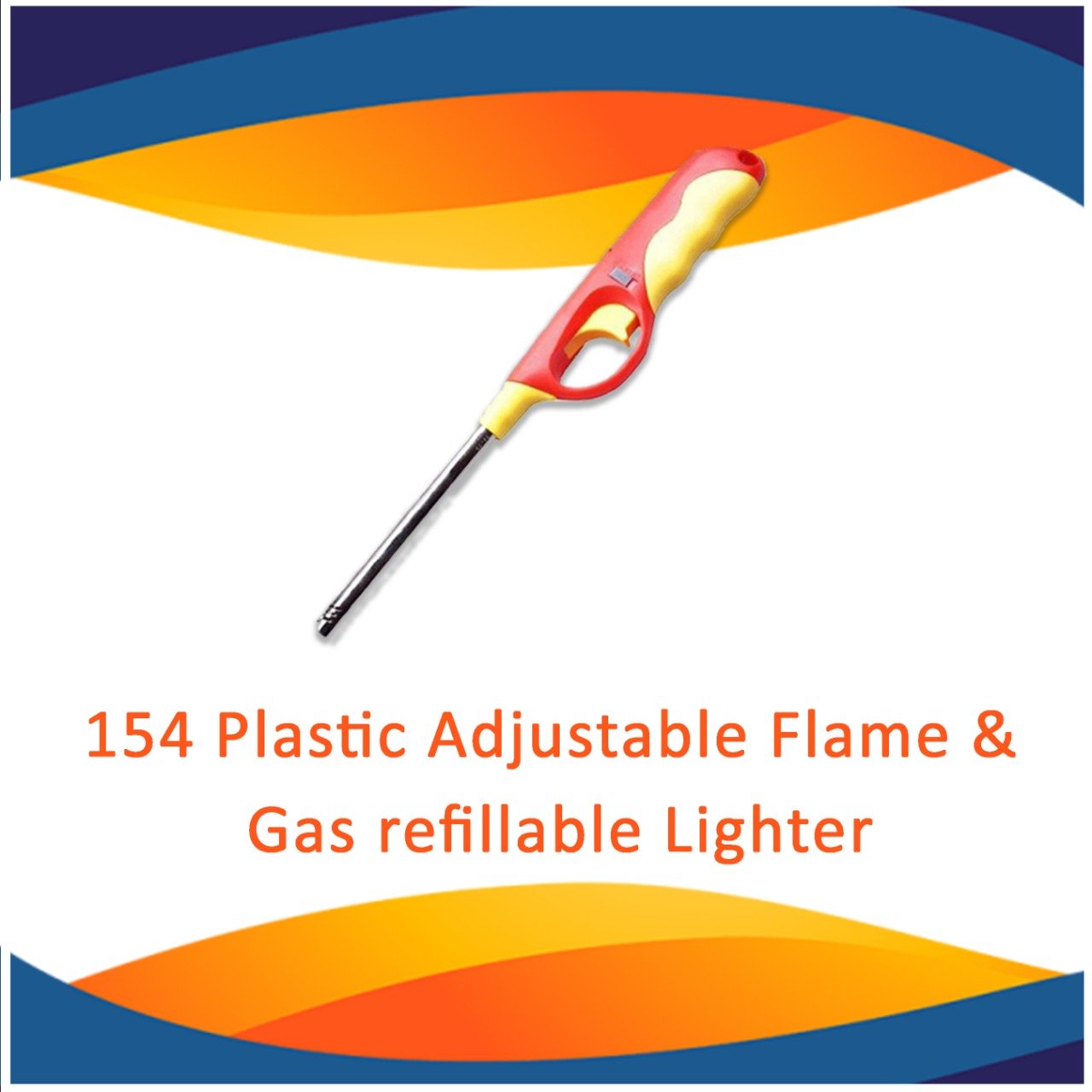 0154 Plastic Adjustable Flame & Gas refillable Lighter (Multicolour) - SkyShopy