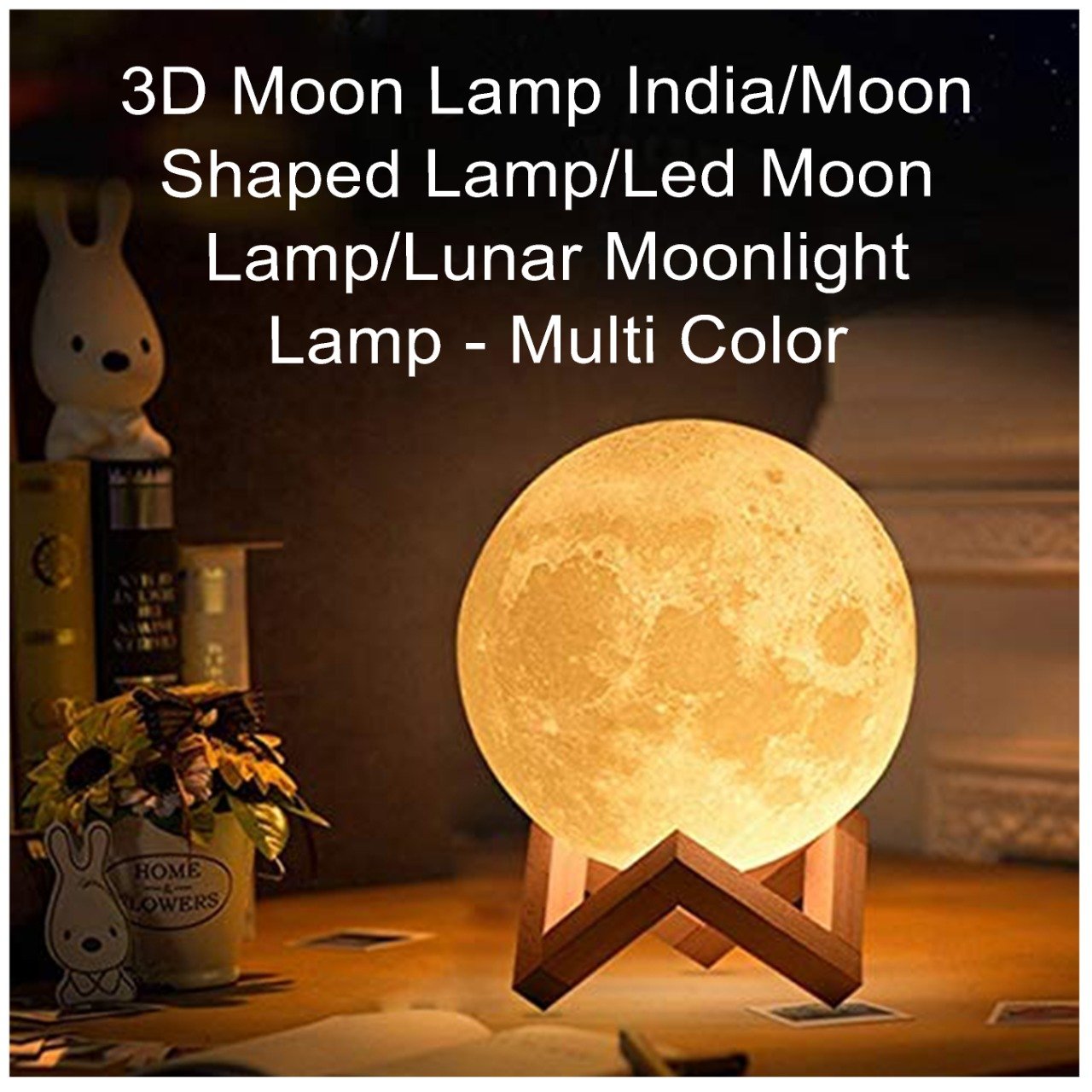 0177 03D Moon Lamp India/Moon Shaped Lamp/Led Moon Lamp/Lunar Moonlight Lamp - Multi Color - SkyShopy