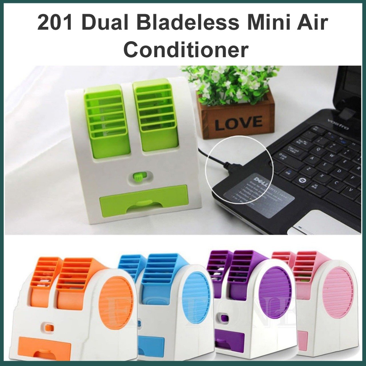 0201  Dual Bladeless Mini Air Conditioner - SkyShopy