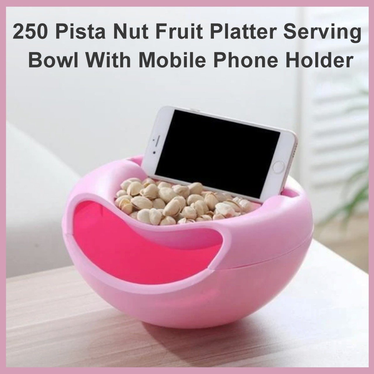 0250 Pista Nut Fruit Platter Serving Bowl With Mobile Phone Holder by HomeFast - SkyShopy