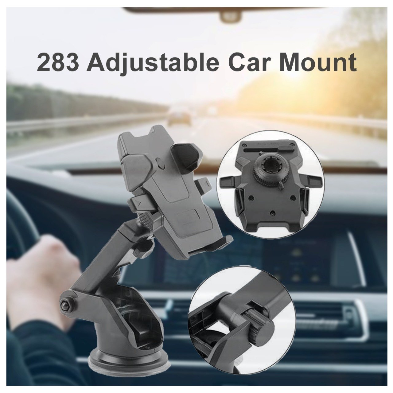 0283 Adjustable Car Mount (Multicolour) - SkyShopy