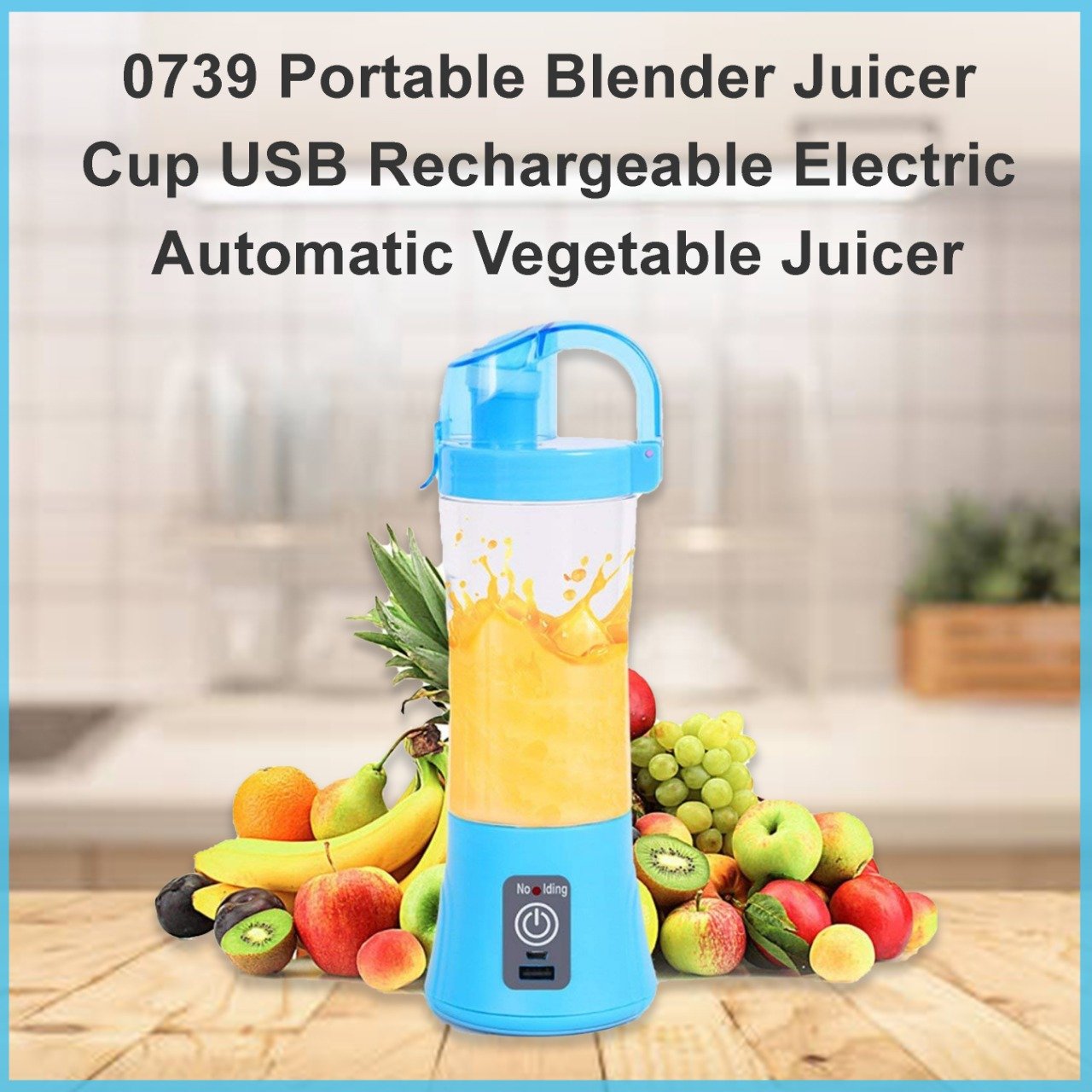 0739 Portable Blender Juicer Cup USB Rechargeable Electric Automatic Vegetable Juicer Cup Lemon Orange Maker Mixer Bottle Drop 380ml - SkyShopy