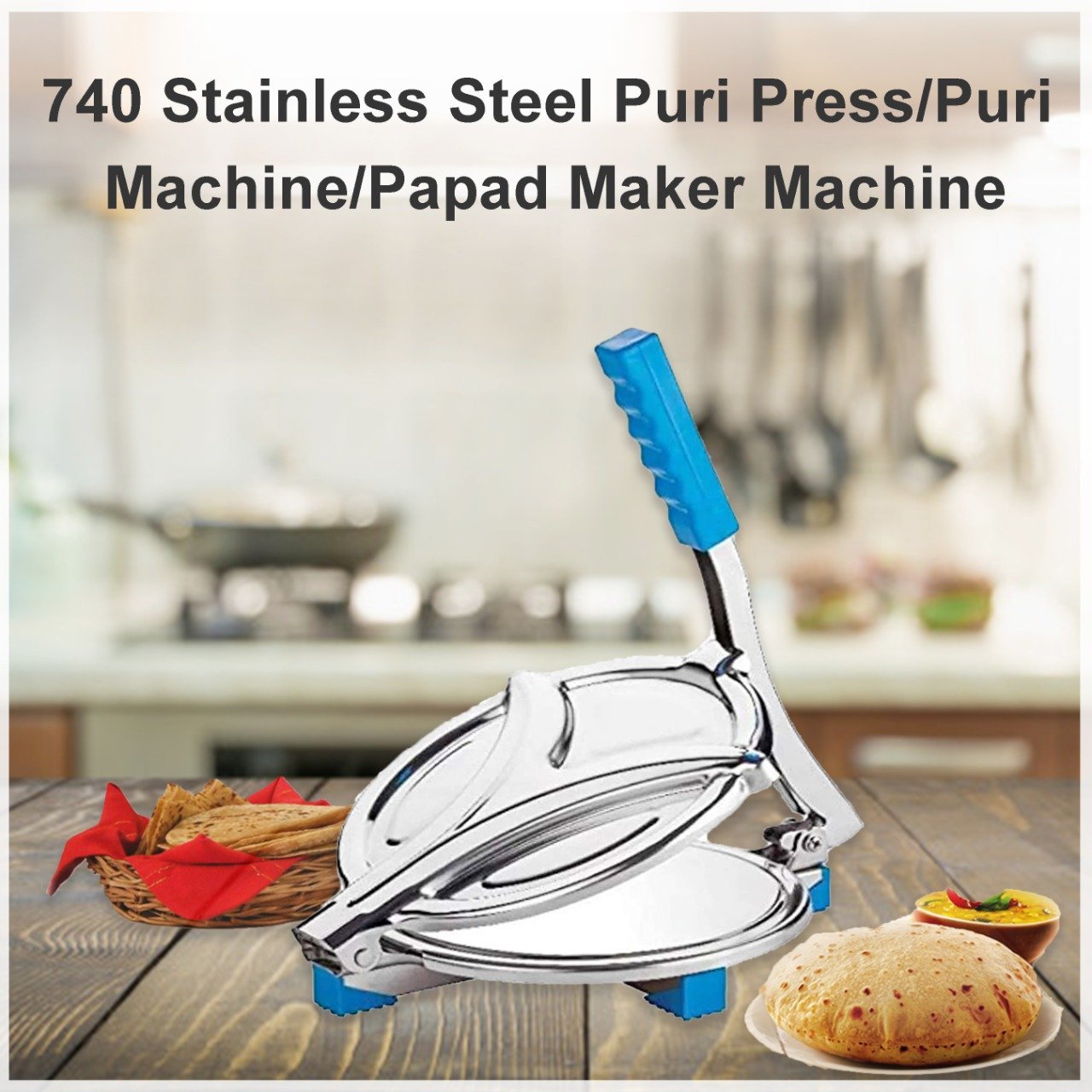 0740 Stainless Steel Puri Press/Puri Machine/Papad Maker Machine - SkyShopy