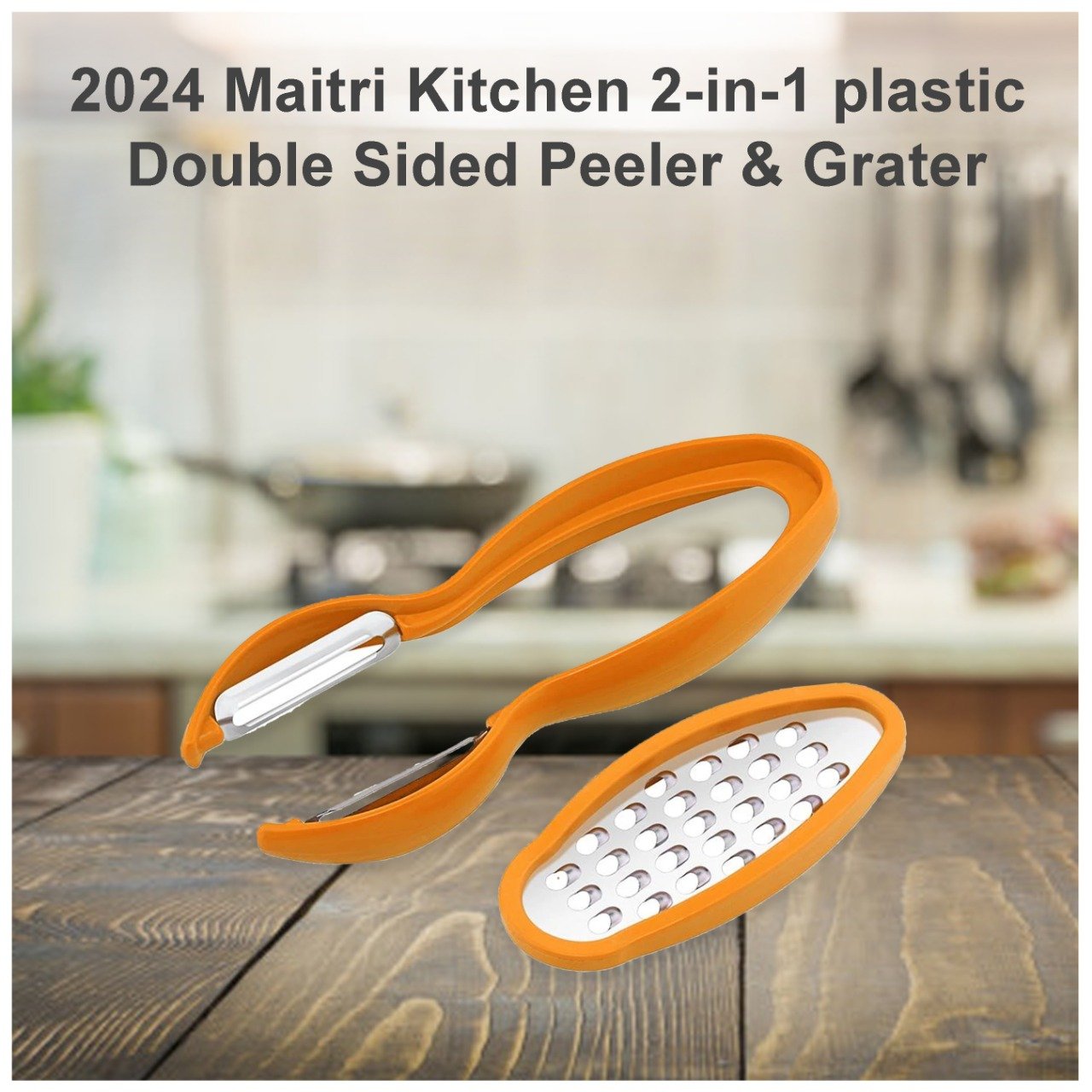2024 Maitri Kitchen 2-in-1 plastic Double Sided Peeler & Grater - SkyShopy