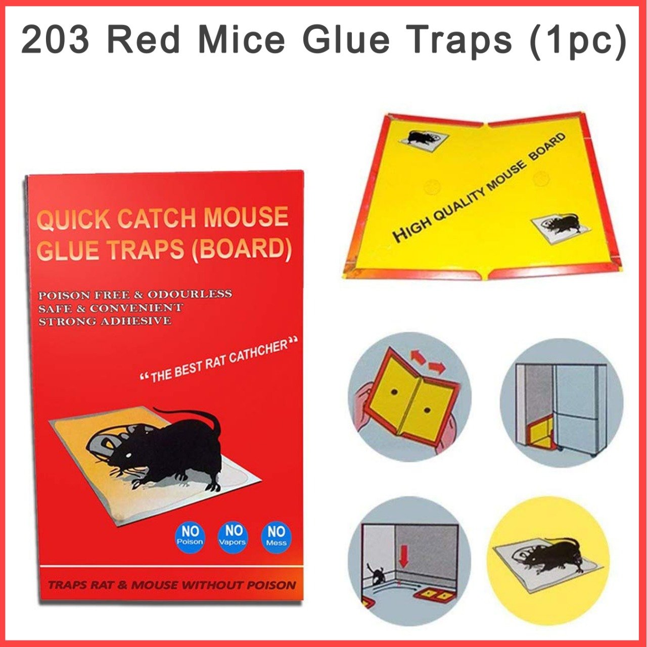 0203 Red Mice Glue Traps (1pc) - SkyShopy