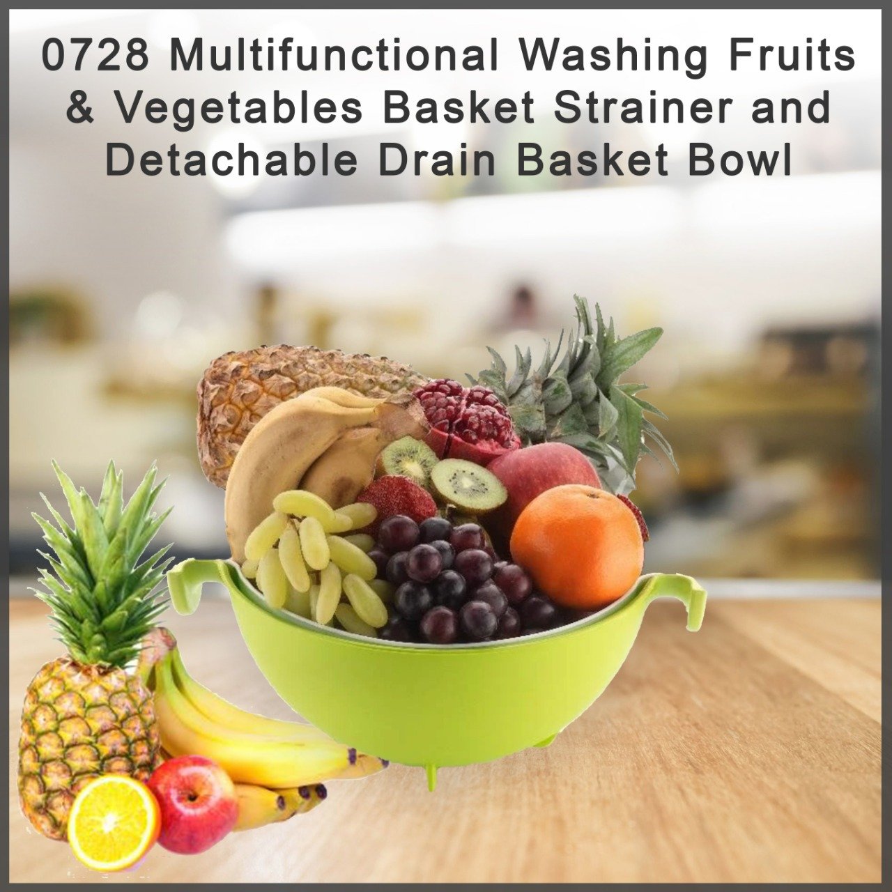 0728 Multifunctional Washing Fruits & Vegetables Basket Strainer and Detachable Drain Basket Bowl - SkyShopy