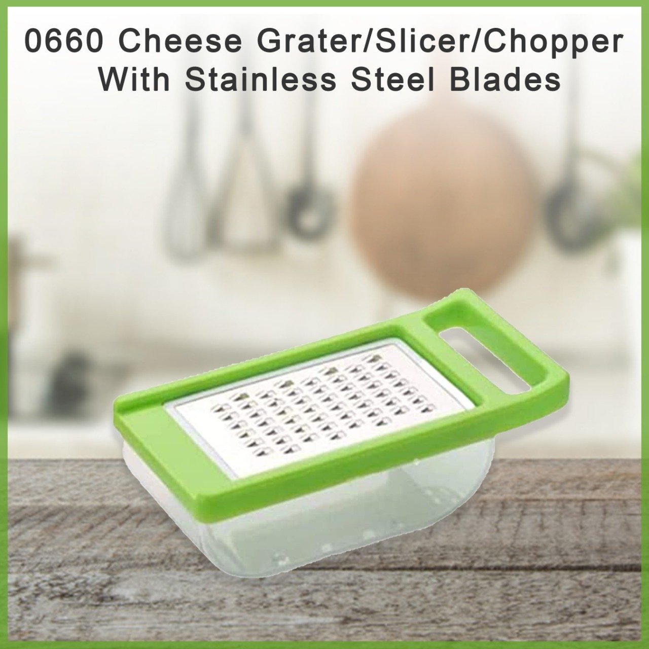 0660  Cheese Grater/Slicer/Chopper With Stainless Steel Blades - SkyShopy
