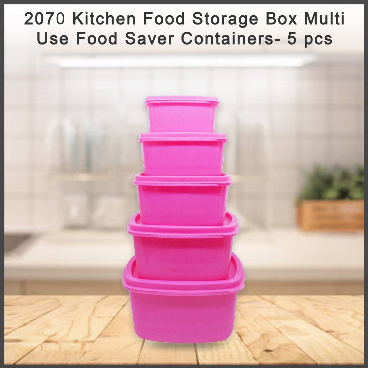 2070 Kitchen Food Storage Box Multi-Use Food Saver Containers- 5 pcs (2000ml,1250ml,750ml,500,ml,250ml) - SkyShopy