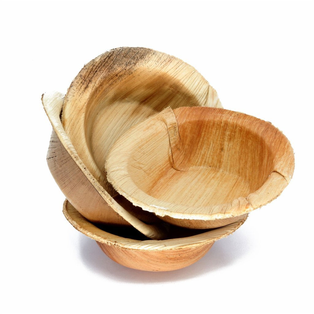 3212 Disposable Round Shape Eco-friendly Areca Palm Leaf Bowl (4x4 inch) (pack of 25) - SkyShopy