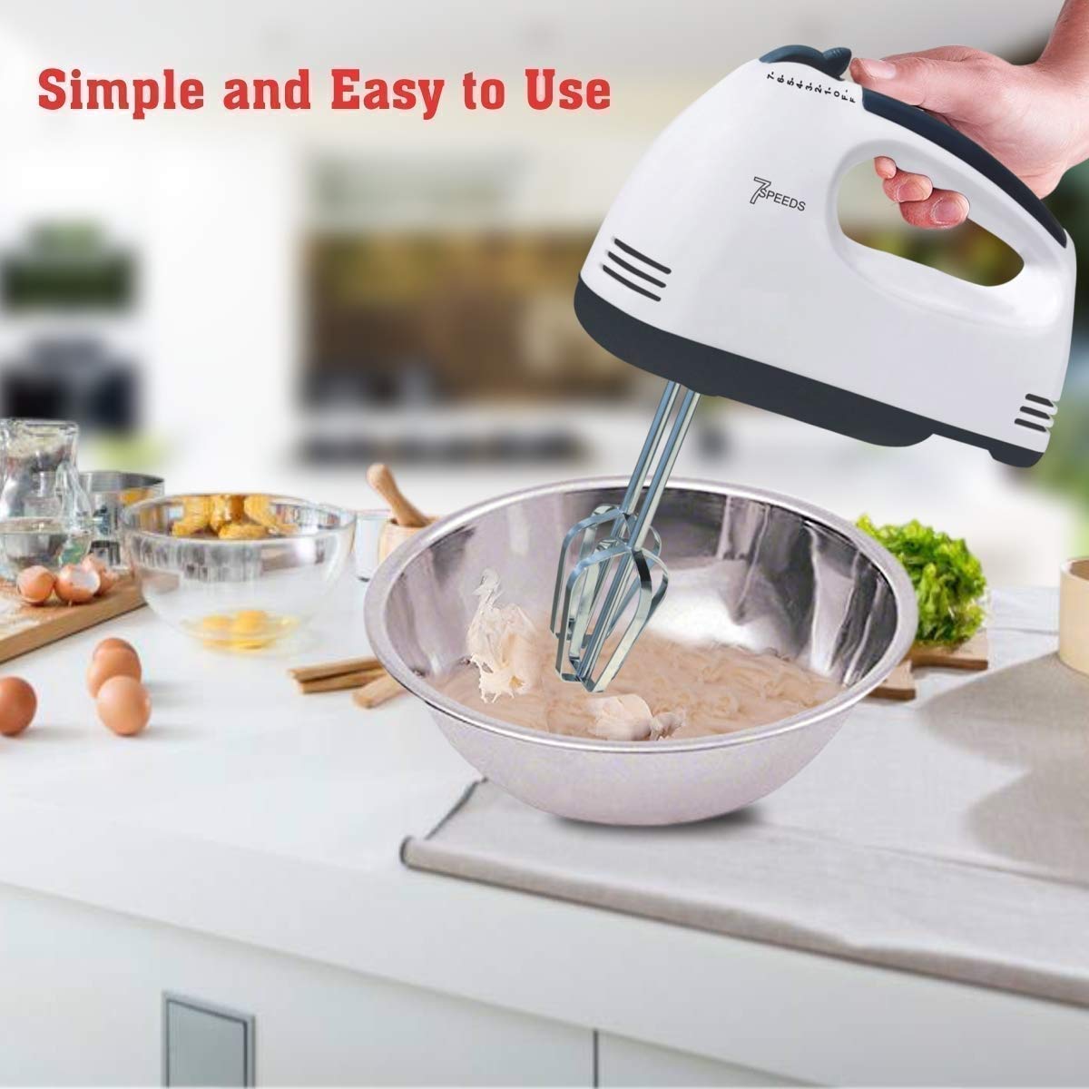 2143 Compact Hand Electric Mixer/Blender for Whipping/Mixing with Attachments - SkyShopy