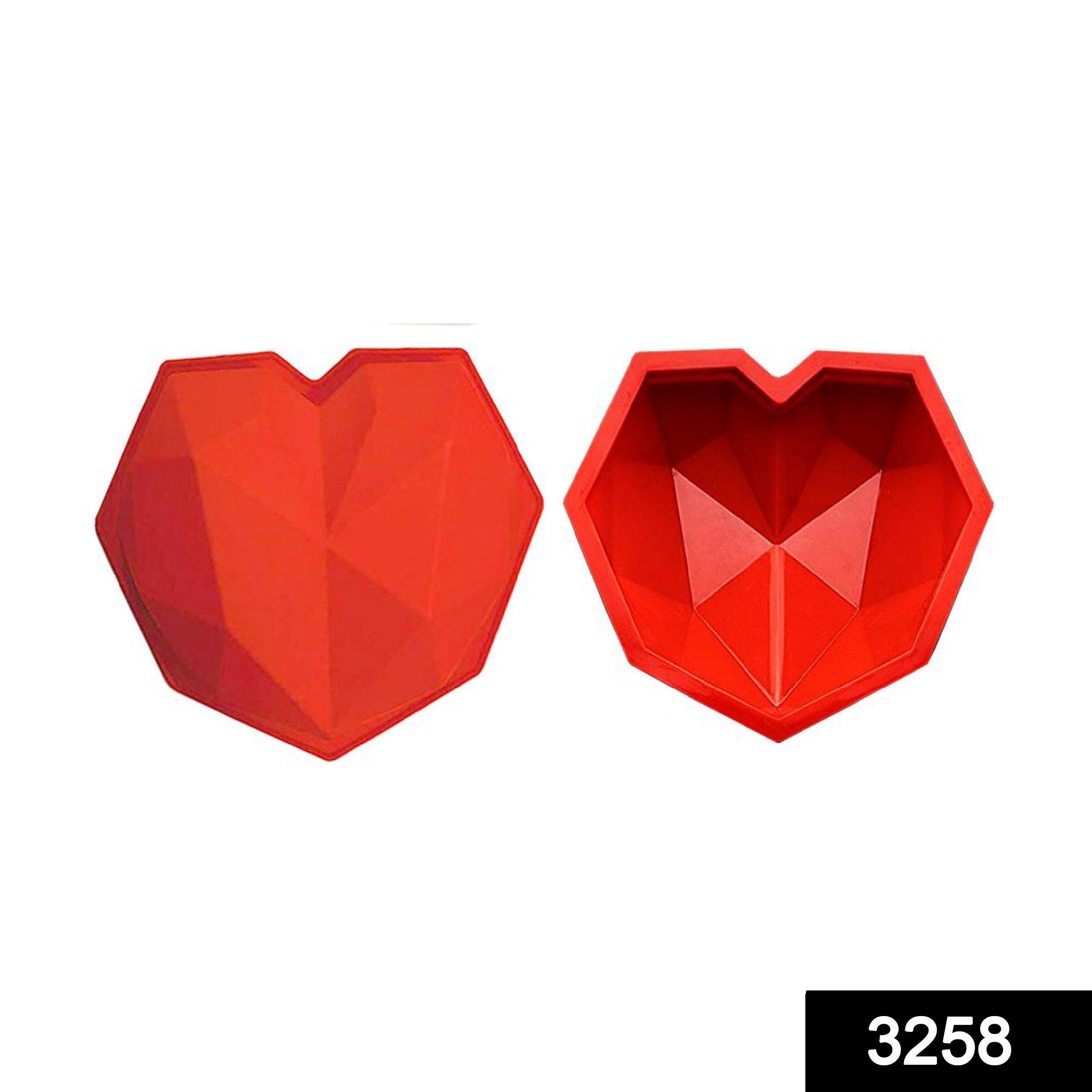 3258 Flexible Silicone 3D Diamond Heart Shape Pinata Chocolate Cake Mold - SkyShopy