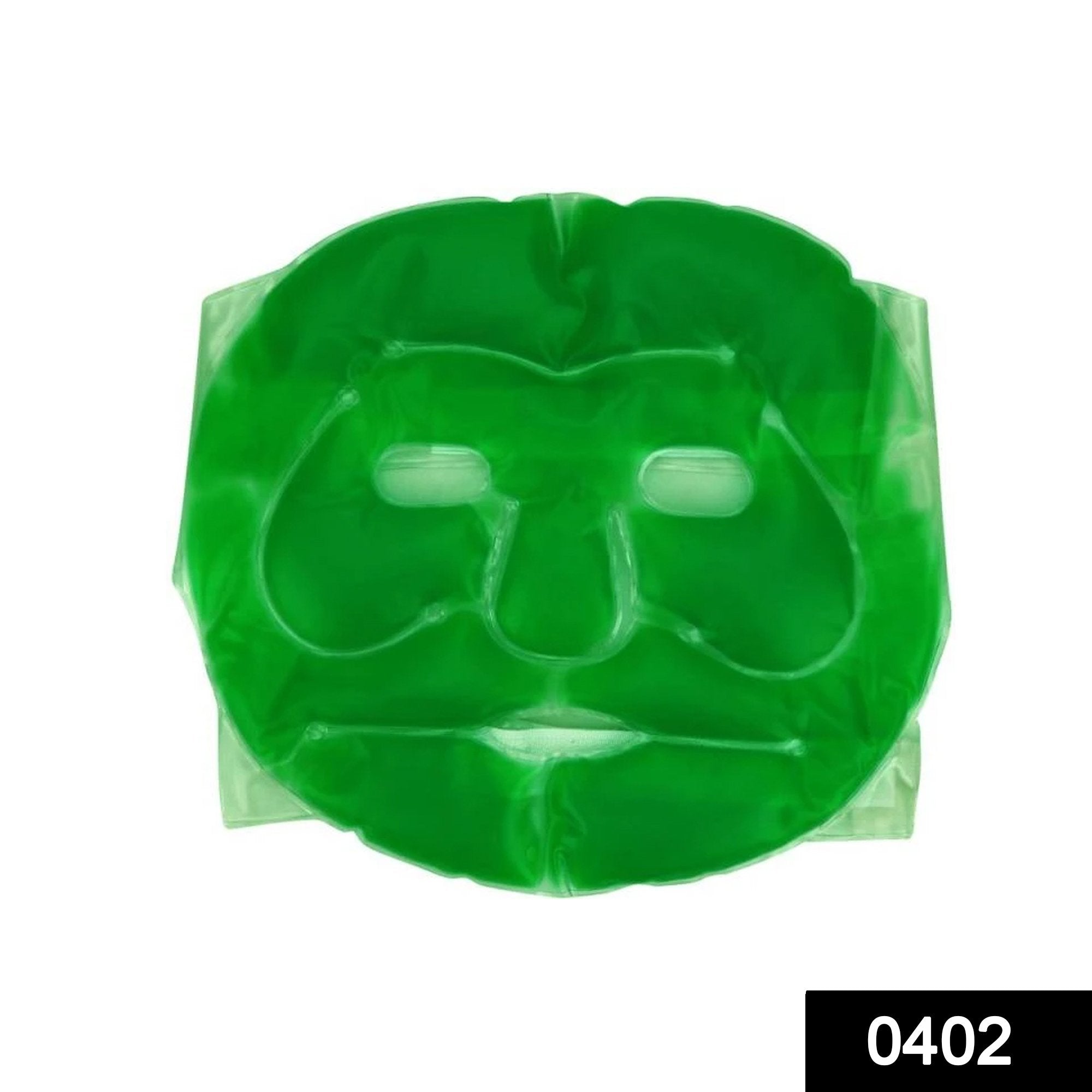 0402 Plastic Reusable Anti Stress Cooling Gel Face Mask with Strap-on Velcro (Green) - SkyShopy