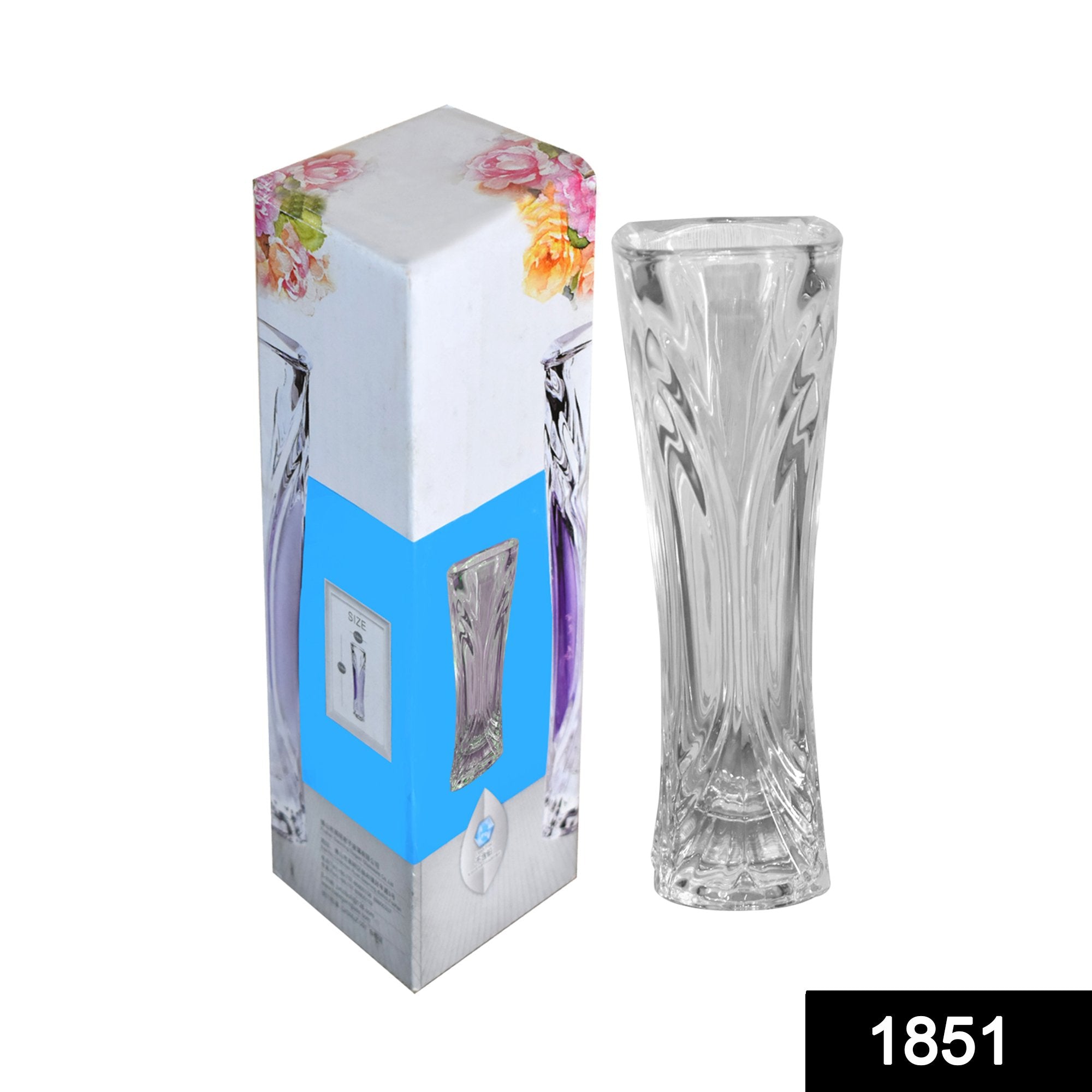 1851 Glass Flower Pot, Crystal Clear Vase for Living - SkyShopy