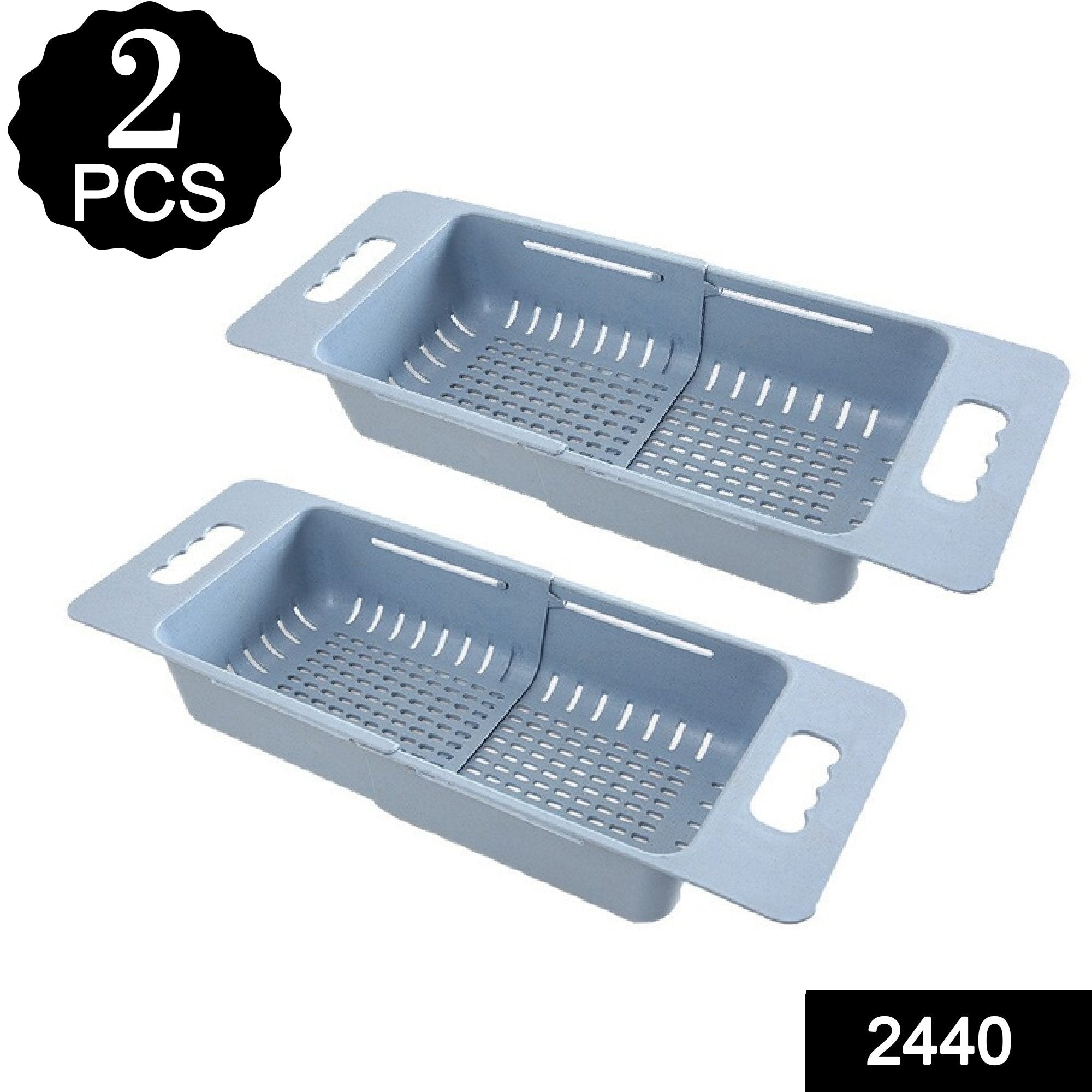 2440 Expandable Kitchen Over-The-Sink Self Draining Sink Dish ( 2Pc ) - SkyShopy