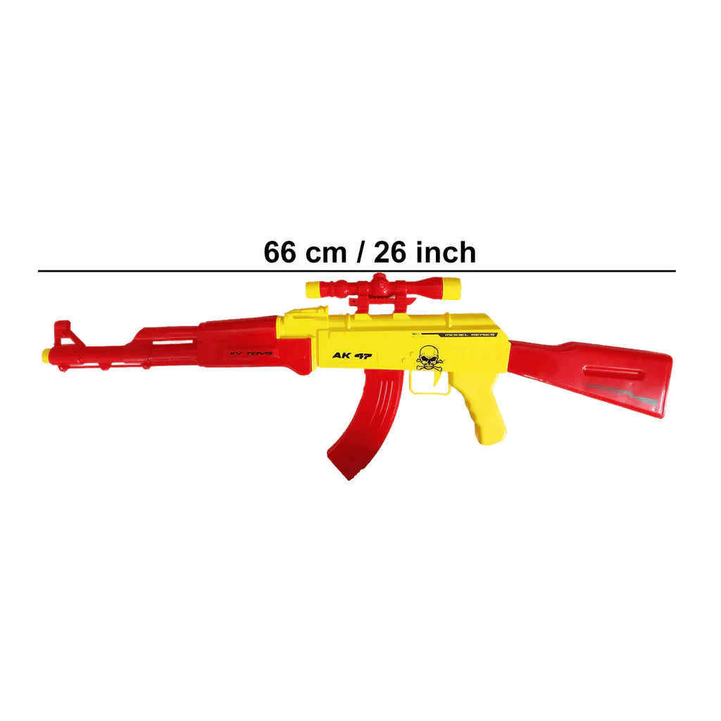 3121 Big Plastic AK 47 Toy Gun for Kids - 26 Inch Gun Toy for Kids Shooting Gun with Arrow Bullets Kids Toy Return Gift Item