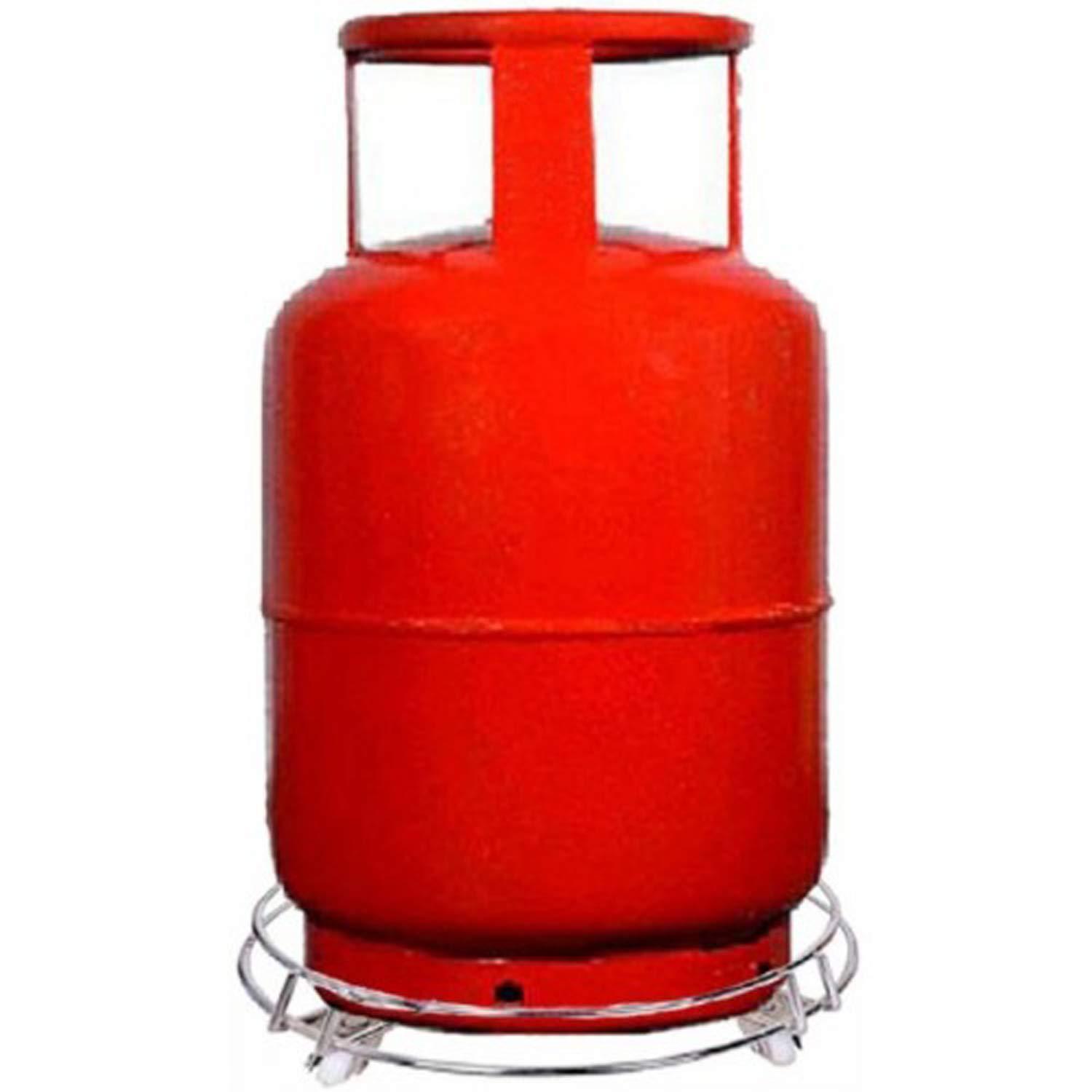 3018 Stainless Steel Gas Cylinder Trolley with Wheels LPG Cylinder Roller Stand Movable Trolley - SkyShopy