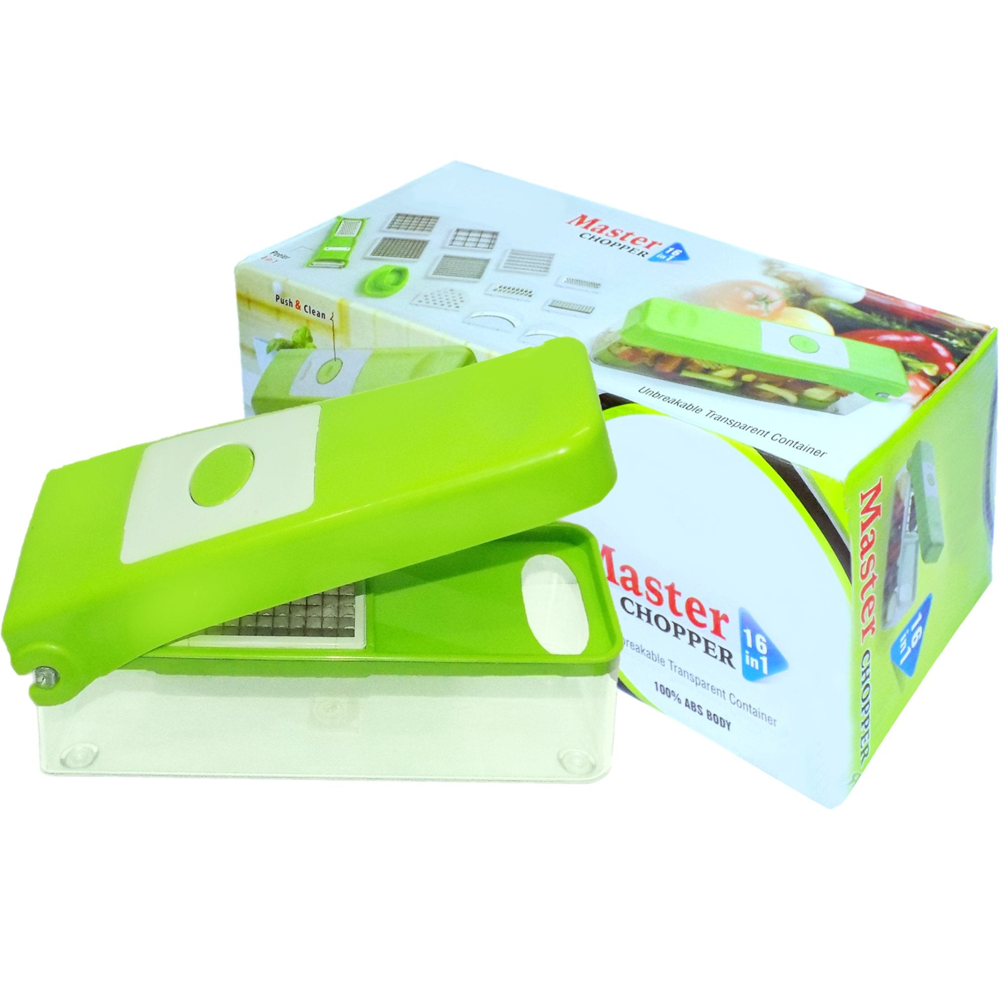 2203 Plastic Big 16 in 1 Dicer with Cutter with easy Push and pull Button - SkyShopy