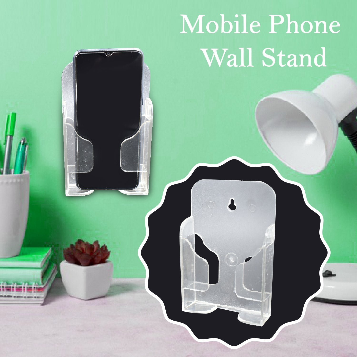 4619 White Mobile Phone Wall Stand Mobile Holder for Smartphone Home - SkyShopy