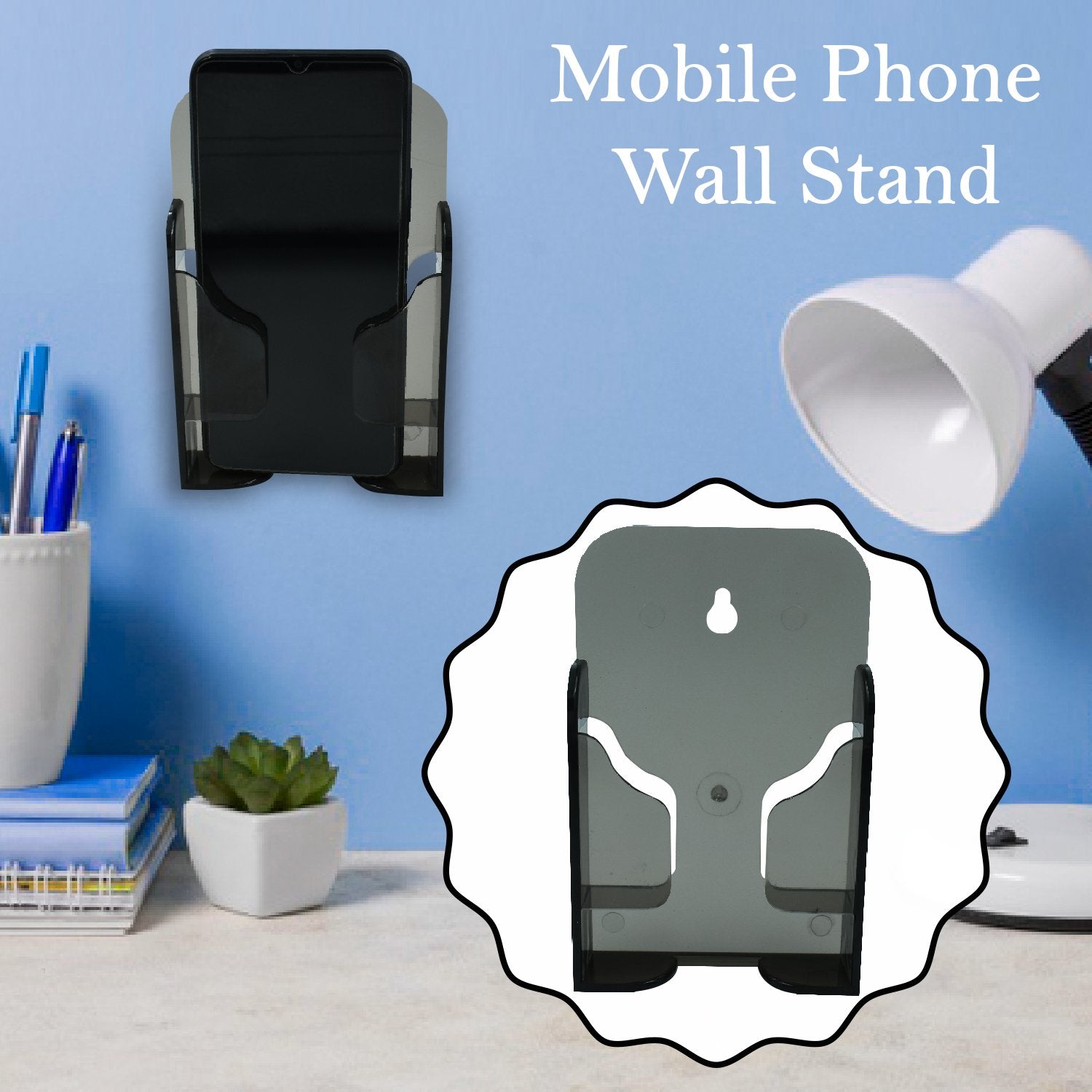 4620 Black Mobile Phone Wall Stand Mobile Holder for Smartphone Home - SkyShopy