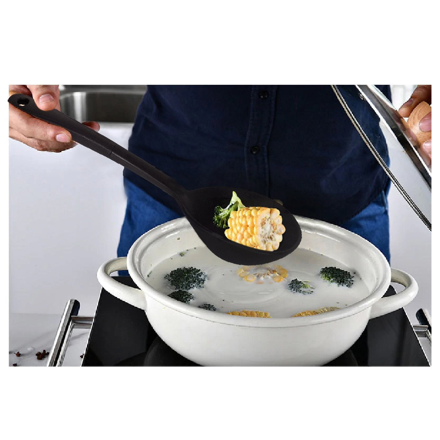 2438 Premium Solid Deep Ladle Heat Resistant Soup Ladle - SkyShopy