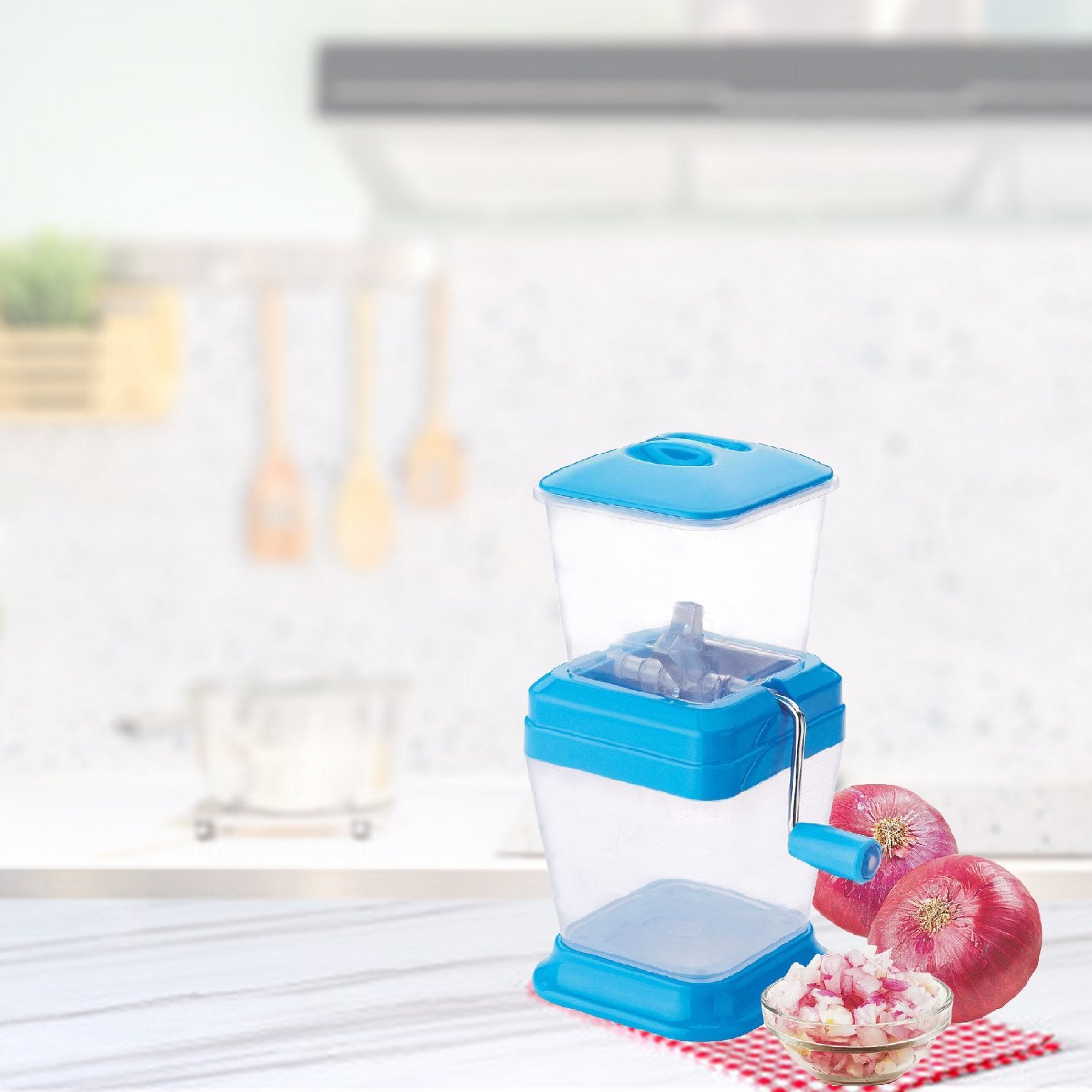 2428 Plastic Vegetable Chopper Cutter with Stainless Steel Blade - SkyShopy