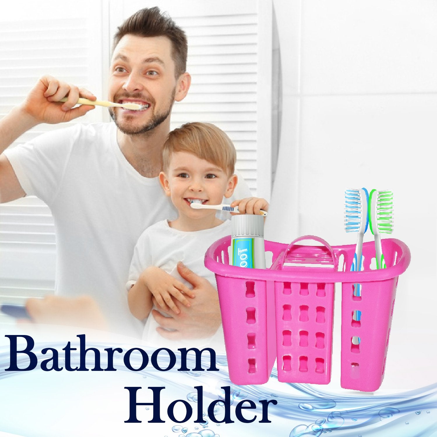 2450 Toothbrush Toothpaste Bathroom Organizer Stand 4-in-1 Holder - SkyShopy