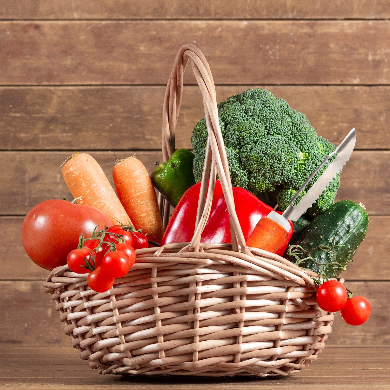2455 Wooden Handle and Stainless Steel Vegetable Peeler - SkyShopy