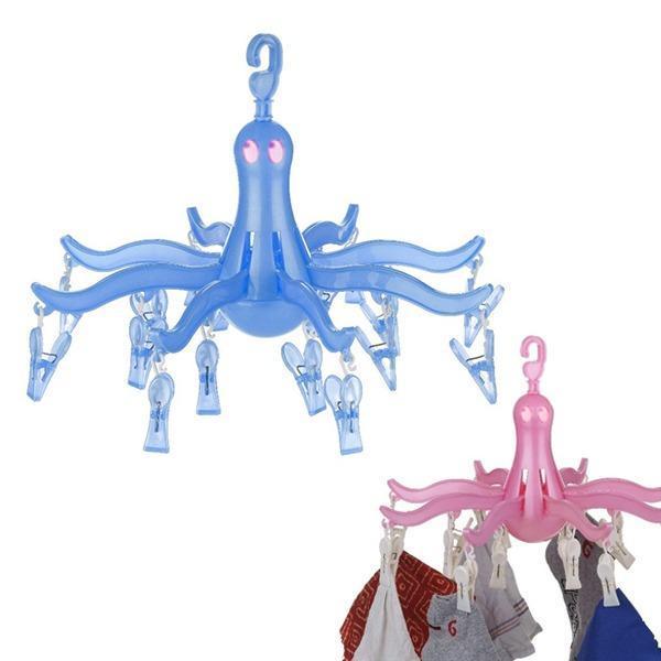 0336 Small Octopus Folding Hanging Dryer Round Folding with 16 Pegs  (Multicolor) - SkyShopy