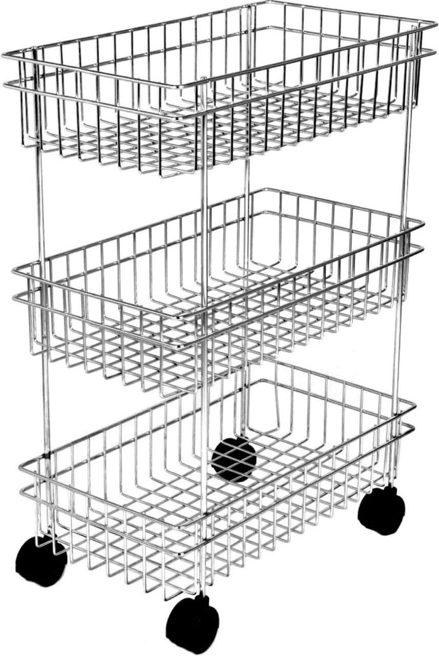 2107 3Layer Floor-Standing Multi-Purpose Storage Organiser Rack Cart with Wheels - SkyShopy