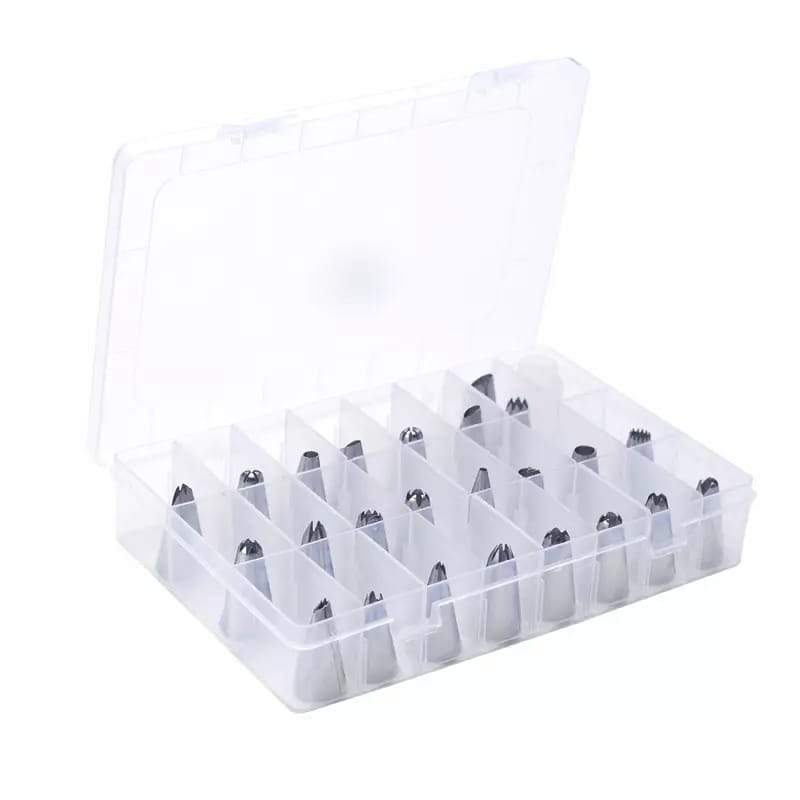 0812 Cake Decorating Kit with Reusable Plastic Couplers Piping Nozzle Set - SkyShopy