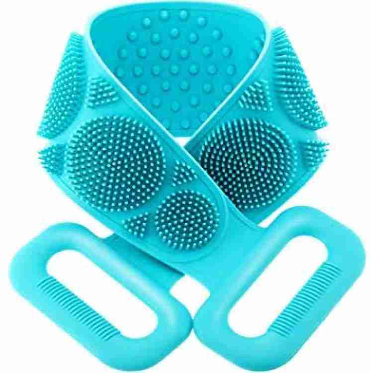 1302 Silicone Body Back Scrubber Double Side Bathing Brush for Skin Deep Cleaning - SkyShopy